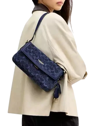 Coach Etta Small Flap Shoulder Bag In Signature Chenille - Image 3
