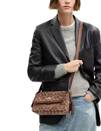 Coach Etta Small Flap Shoulder Bag In Signature Chenille - Image 4