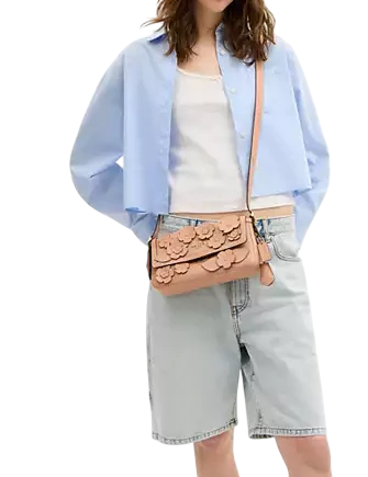 Coach Etta Small Flap Shoulder Bag With Floral Applique - Image 4