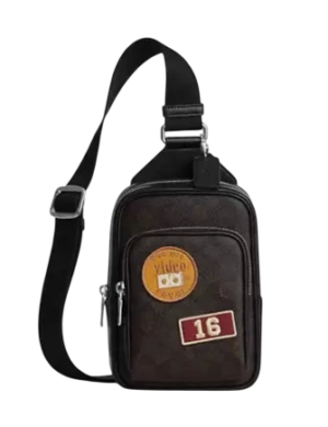 Coach Racer Sling Pack In Signature Canvas With Patches