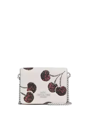 Coach Mini Wallet On A Chain With Cherry Print