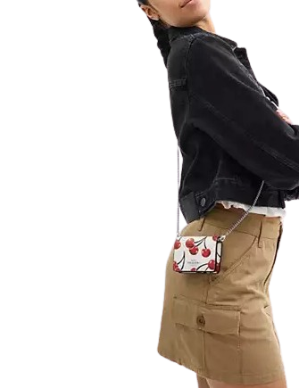 Coach Mini Wallet On A Chain With Cherry Print - Image 4