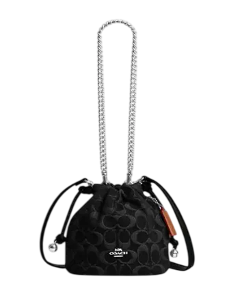 Coach Faye Mini Drawstring Bag In Signature Denim