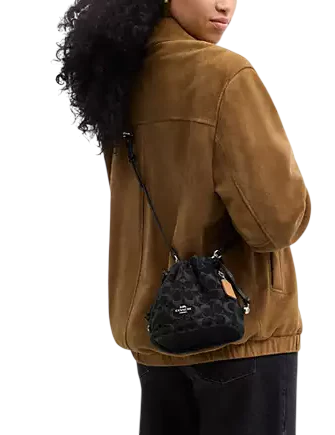 Coach Faye Mini Drawstring Bag In Signature Denim - Image 4