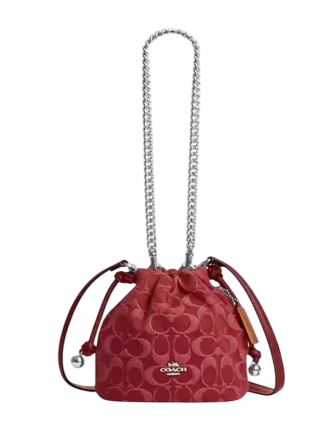 Coach Faye Mini Drawstring Bag In Signature Denim