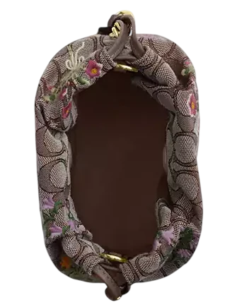 Coach Faye Mini Drawstring Bag In Signature Jacquard With Floral Embroidery - Image 2