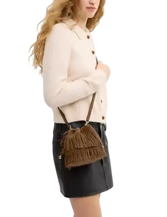 Coach Faye Mini Drawstring Bag With Fringe - Image 3