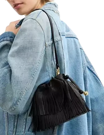 Coach Faye Mini Drawstring Bag With Fringe - Image 2