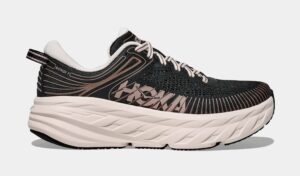 Bondi 7 Womens Running Shoes (Black/Rose Cream)