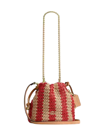 Coach Faye Mini Drawstring Bag With Stripes