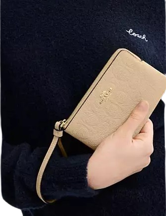 Coach Corner Zip Wristlet In Signature Leather - Image 2