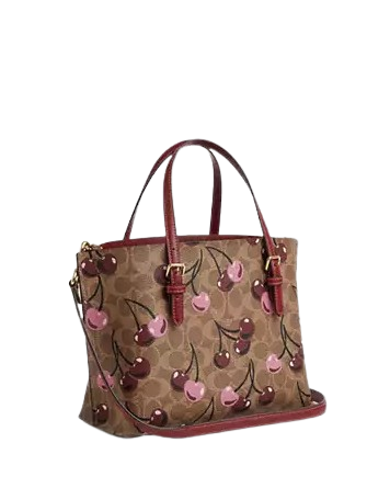Coach Mollie Tote Bag 25 In Signature Canvas With Cherry Print - Image 3