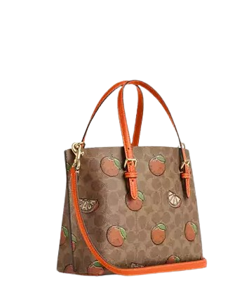 Coach Mollie Tote Bag 25 In Signature Canvas With Orange Print - Image 3