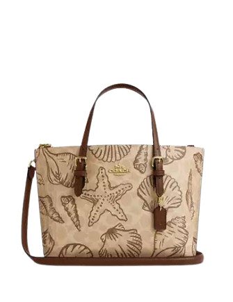 Coach Mollie Tote Bag 25 In Signature Canvas With Shell Print