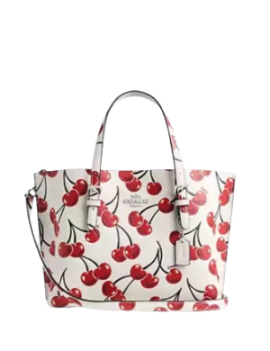 Coach Mollie Tote Bag 25 With Cherry Print