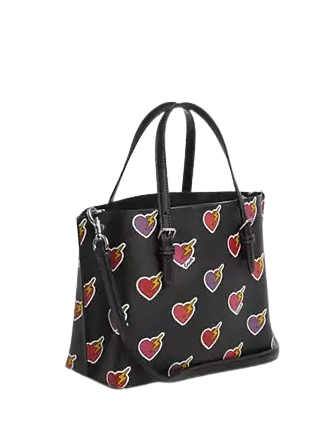 Coach Mollie Tote Bag 25 With Heart Bolt Print - Image 3