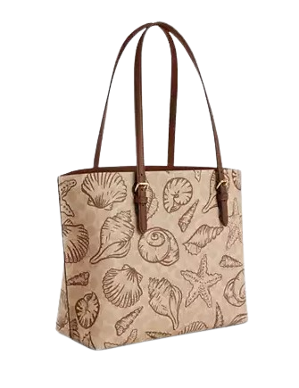 Coach Mollie Tote Bag In Signature Canvas With Shell Print - Image 3
