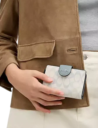 Coach Medium Corner Zip Wallet In Pretty Signature Canvas - Image 3