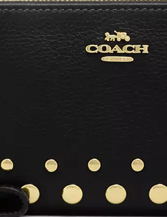 Coach Corner Zip Wristlet With Rivets - Image 3