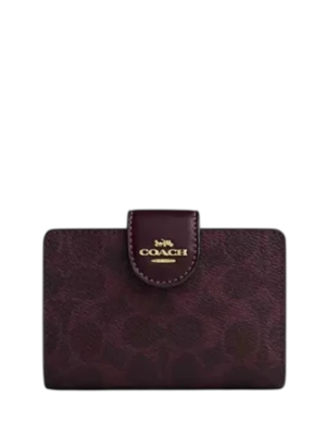 Coach Medium Corner Zip Wallet In Signature Canvas