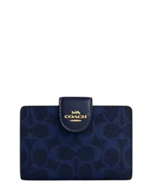 Coach Medium Corner Zip Wallet In Signature Canvas