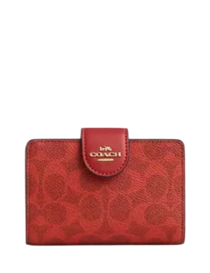 Coach Medium Corner Zip Wallet In Signature Canvas