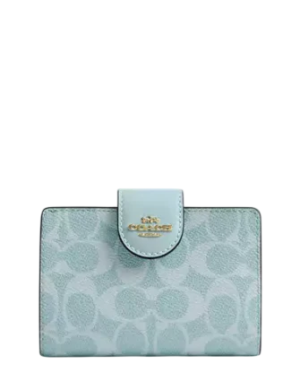 Coach Medium Corner Zip Wallet In Signature Canvas