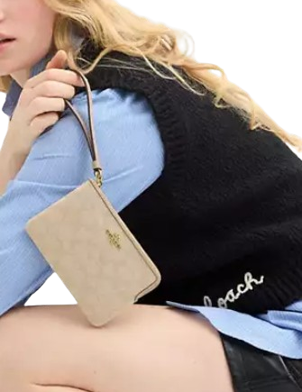 Coach Corner Zip Wristlet With Signature Canvas - Image 3
