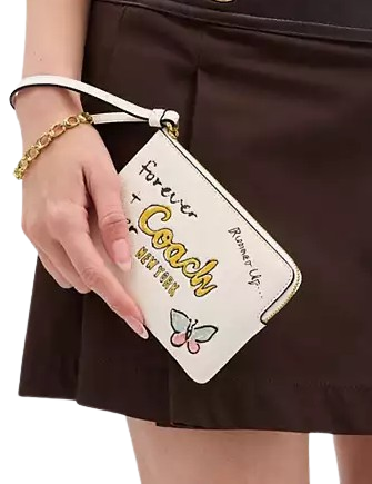 Coach Corner Zip Wristlet With Sketch Print - Image 3