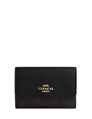 Coach Flap Card Case In Signature Canvas
