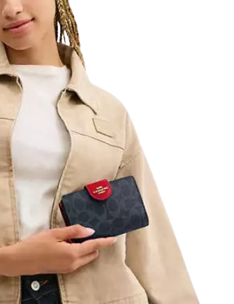 Coach Medium Corner Zip Wallet In Signature Canvas - Image 2