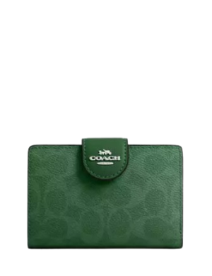Coach Medium Corner Zip Wallet In Signature Canvas