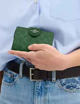 Coach Medium Corner Zip Wallet In Signature Canvas - Image 2