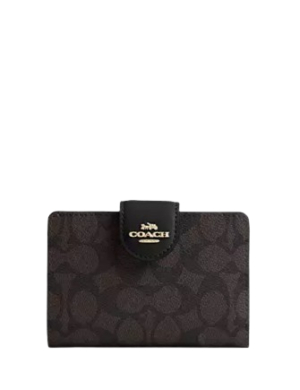 Coach Medium Corner Zip Wallet In Signature Canvas