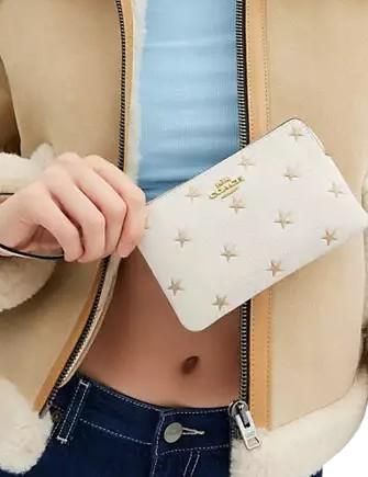 Coach Corner Zip Wristlet With Star Print - Image 2