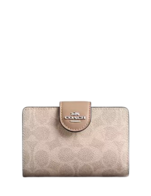 Coach Medium Corner Zip Wallet In Signature Canvas