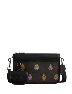 Coach Cosmic Coach Heritage Convertible Crossbody In Signature Canvas With Robot Print