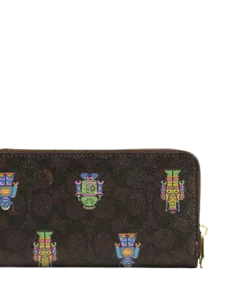 Coach Cosmic Coach Long Zip Around Wallet In Signature Canvas With Robot Print - Image 3
