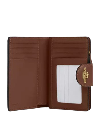 Coach Medium Corner Zip Wallet In Signature Canvas With Shell Print - Image 2