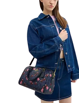 Coach Rowan Satchel Bag In Signature Canvas With Cherry Print - Image 2