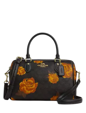 Coach Rowan Satchel Bag In Signature Canvas With Floral Print