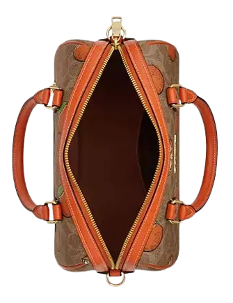 Coach Rowan Satchel Bag In Signature Canvas With Orange Print - Image 2