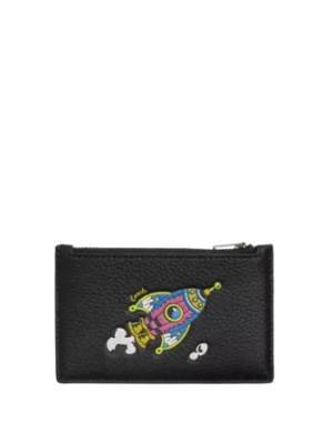 Coach Cosmic Coach Zip Card Case With Rocket Print