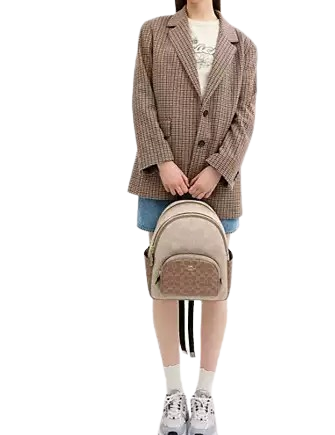 Coach Court Backpack In Blocked Signature Canvas - Image 3