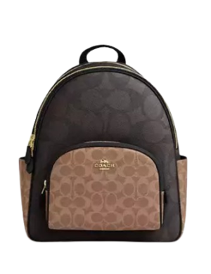 Coach Court Backpack In Blocked Signature Canvas