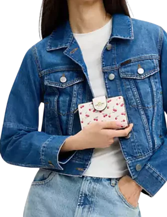 Coach Medium Corner Zip Wallet With Cherry Print - Image 2