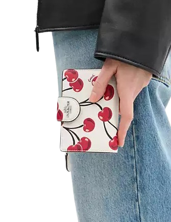 Coach Medium Corner Zip Wallet With Cherry Print - Image 4