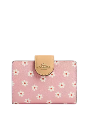 Coach Medium Corner Zip Wallet With Floral Print