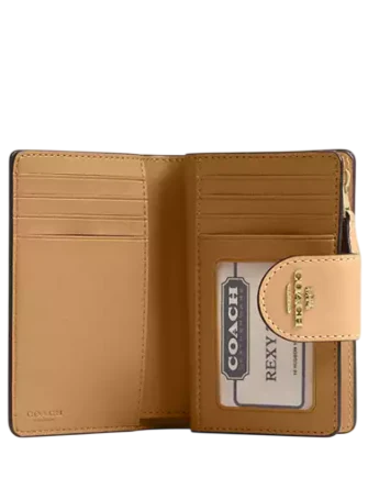 Coach Medium Corner Zip Wallet With Floral Print - Image 3