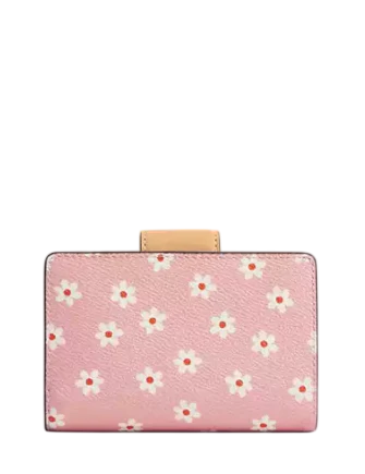 Coach Medium Corner Zip Wallet With Floral Print - Image 4